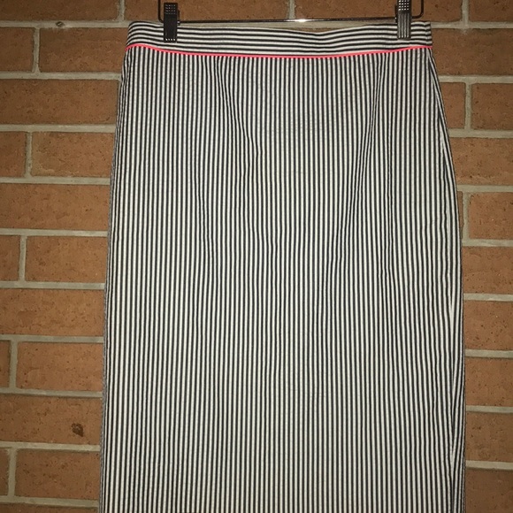 🧜🏼♀️J. CREW🧜🏼♀️NEON-PIPING SEERSUCKER SKIRT - Picture 5 of 6